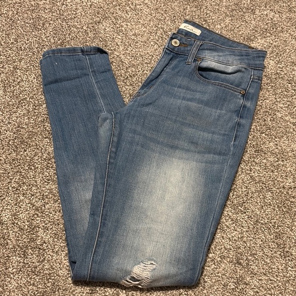 KanCan Distressed Blue Skinny Jeans - Picture 1 of 6